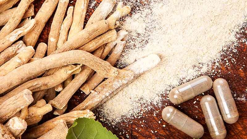 Ashwagandha root, powder and capsules