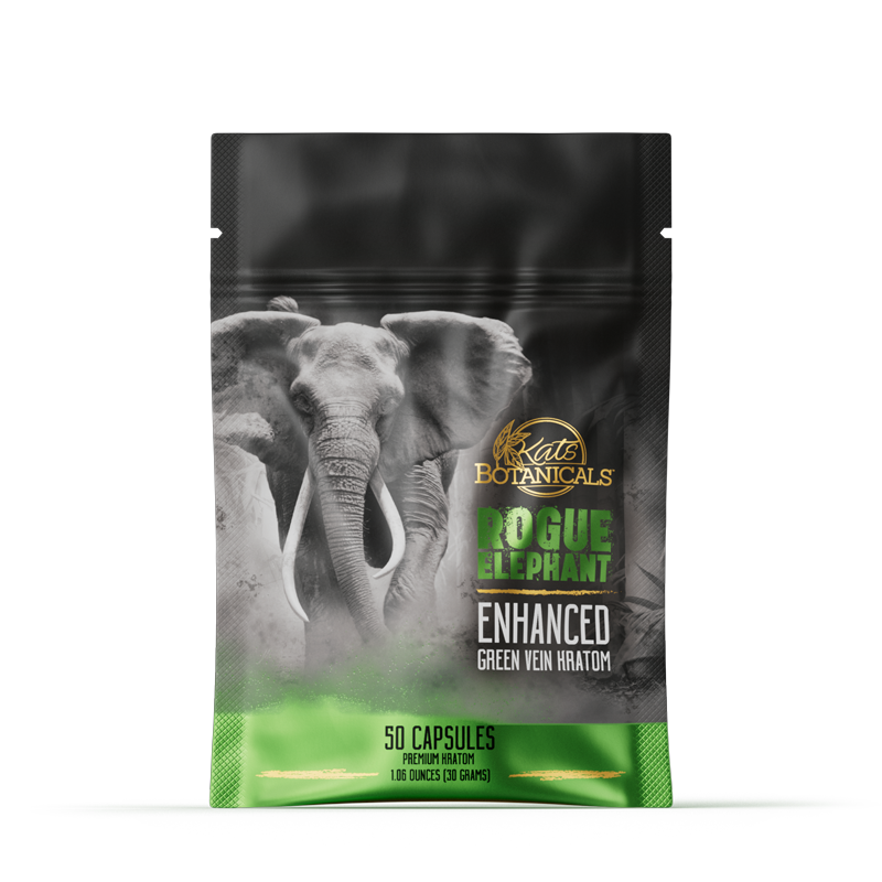 rogue elephant kratom capsules green