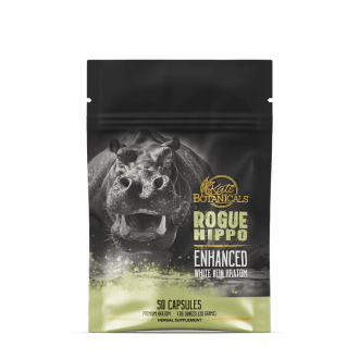 Rogue Hippo - Enhanced Green Vein Kratom - 50 Capsules - White