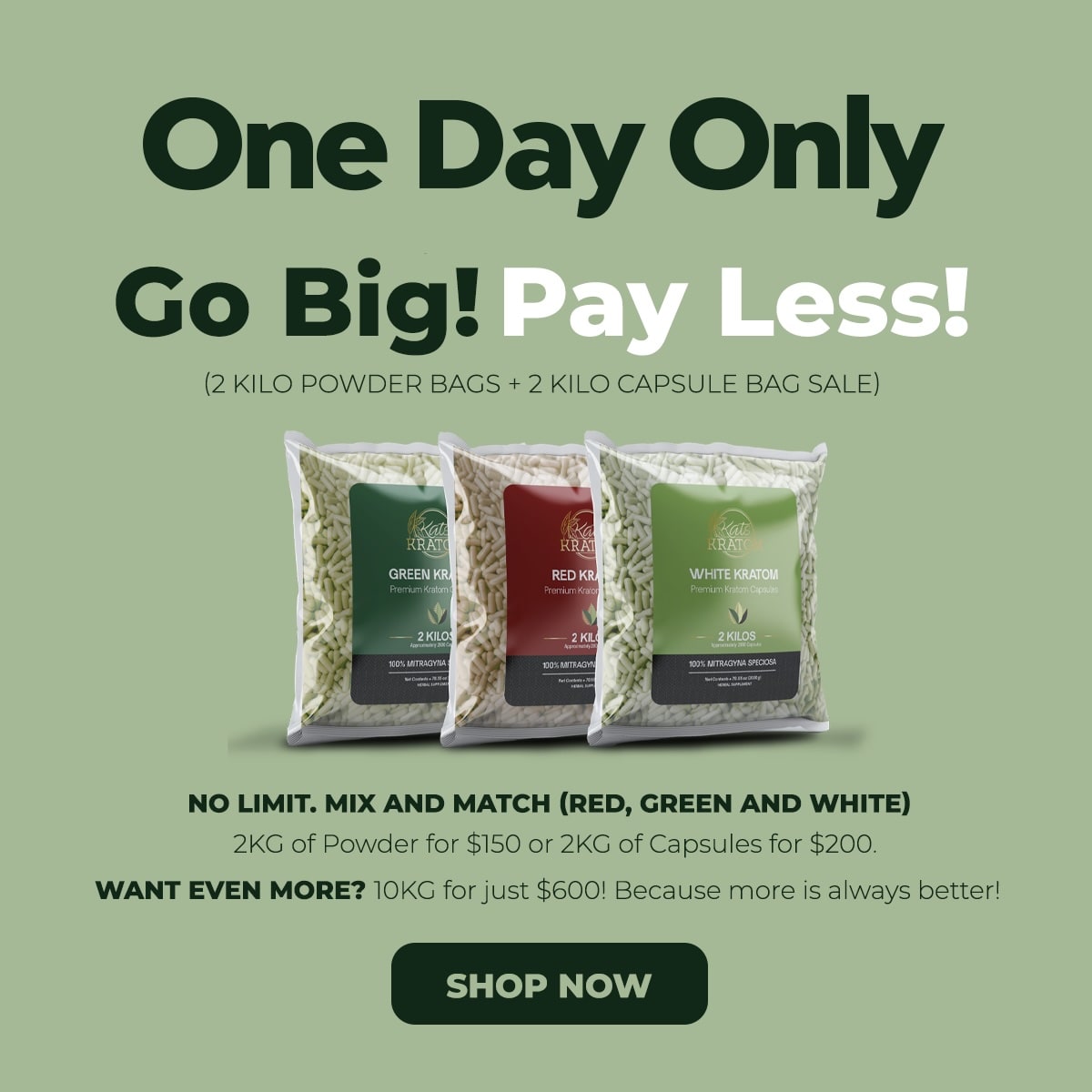 2 Kilo Kratom Powder & Capsules Sale - Kats Botanicals