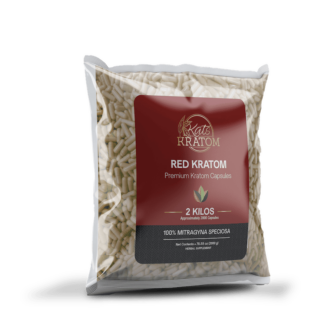 2 Kilo Red Kratom Capsules - Kats Botanicals