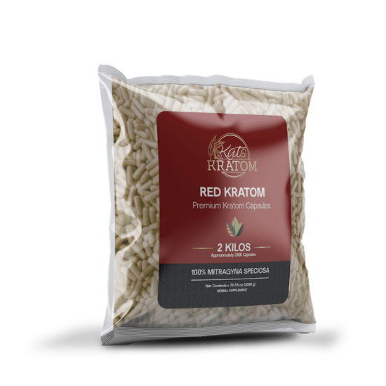 2 Kilo Red Kratom Capsules - Kats Botanicals