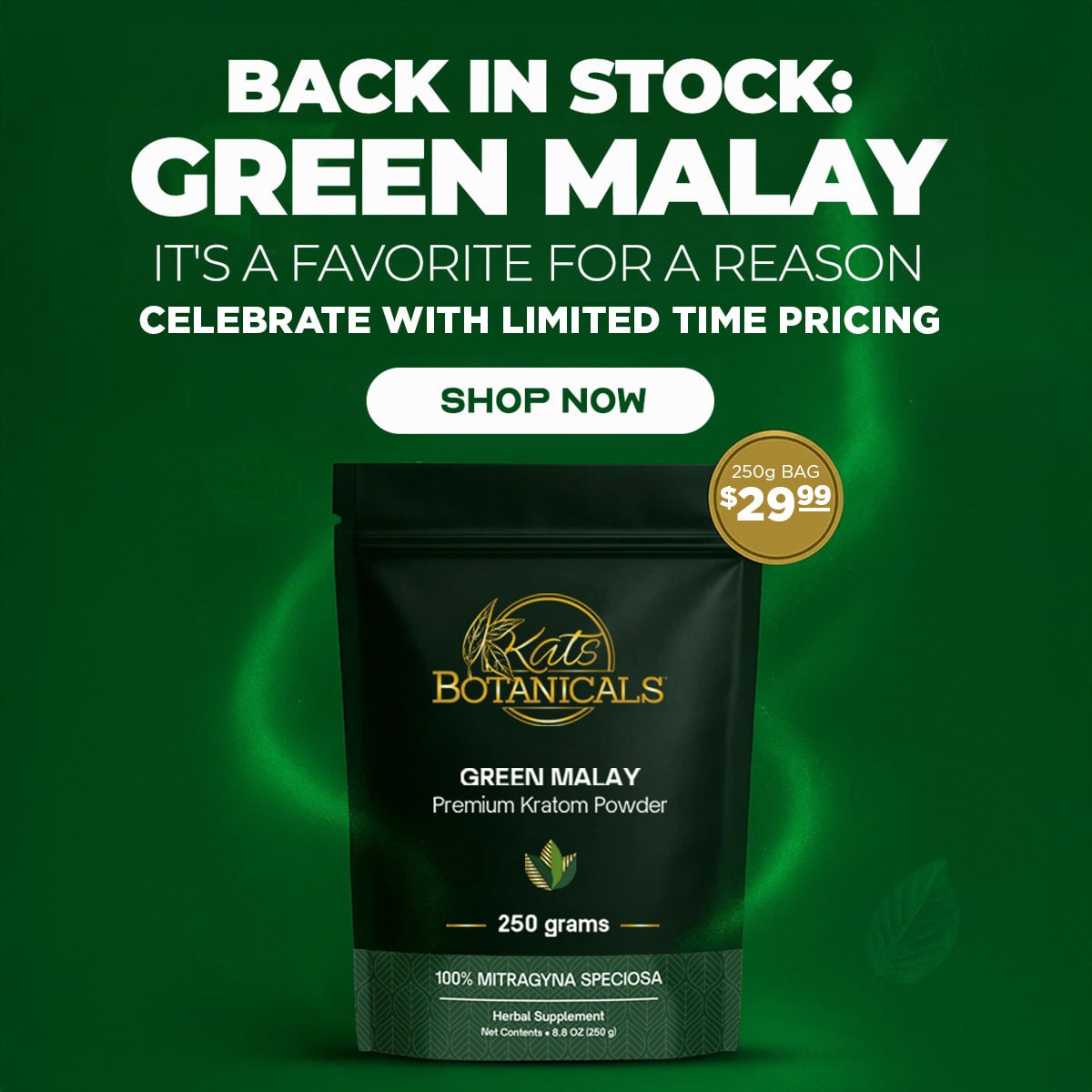 Green Malay Kratom - Kats Botanicals