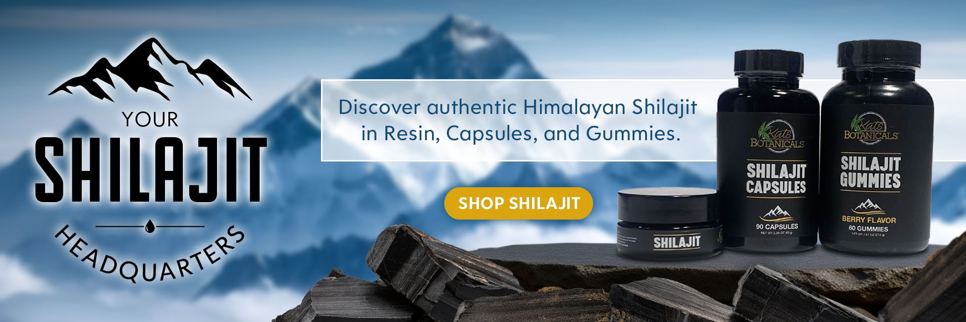 Shilajit Capsules, Gummies & Resin by Kats Botanicals