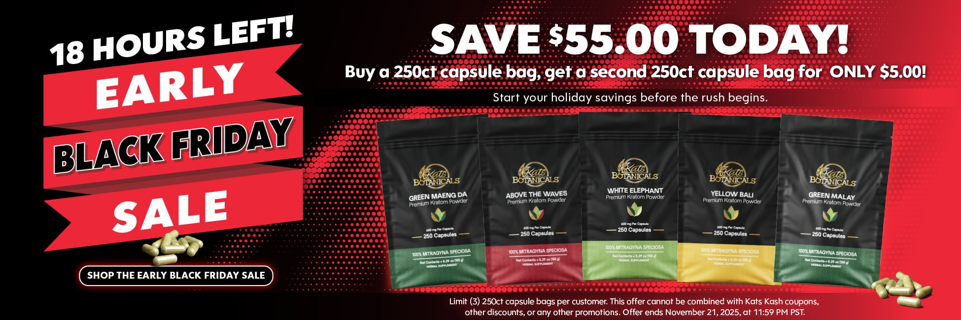 Early Black Friday - Kratom Capsule Sale - Kats Botanicals