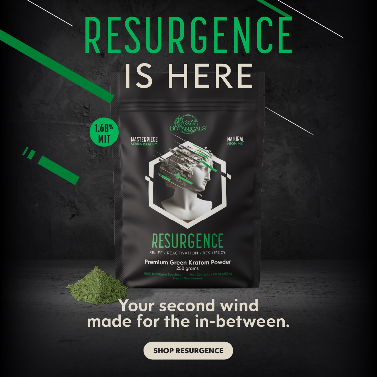 Resurgence High MIT Kratom Powder - Kats Botanicals