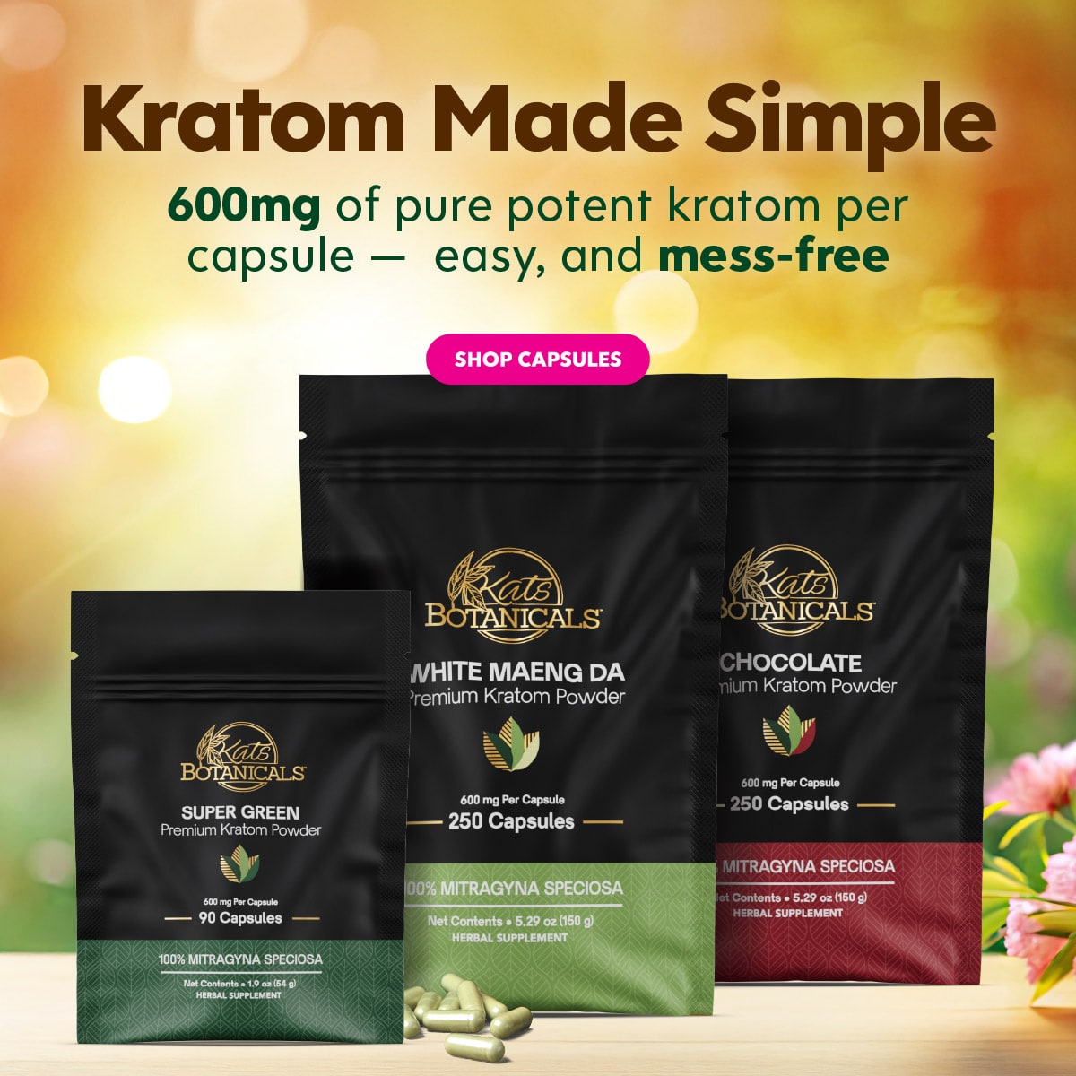 Kratom Capsules - Kats Botanicals