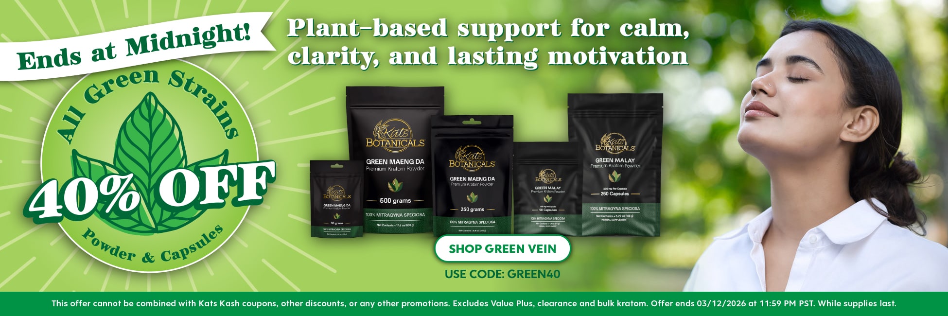 40% off Green Vein Kratom - Kats Botanicals