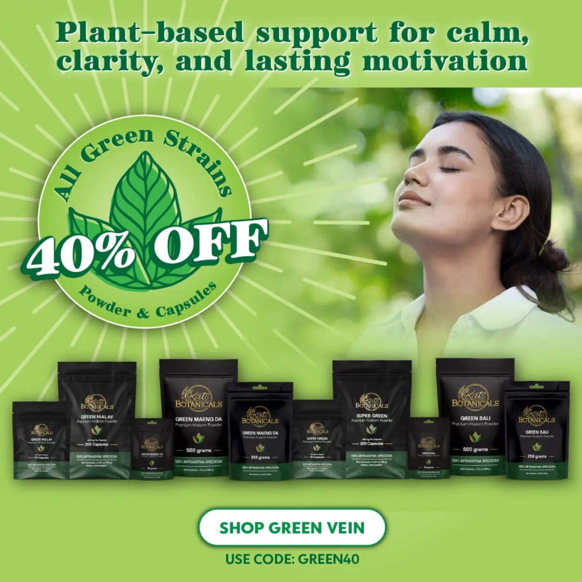 40% off Green Vein Kratom - Kats Botanicals