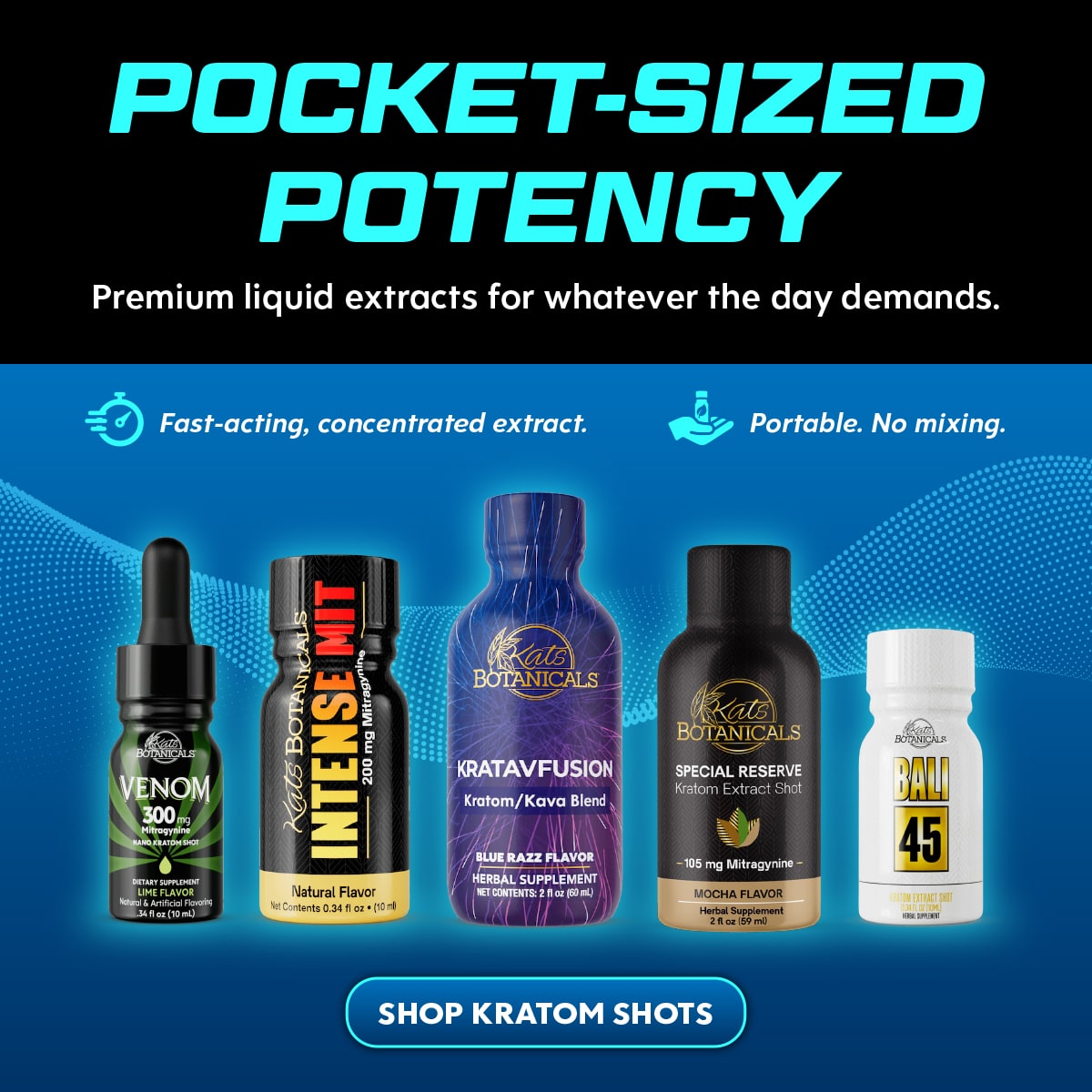 Pocket Sized Potency - Kats Botanicals Shots
