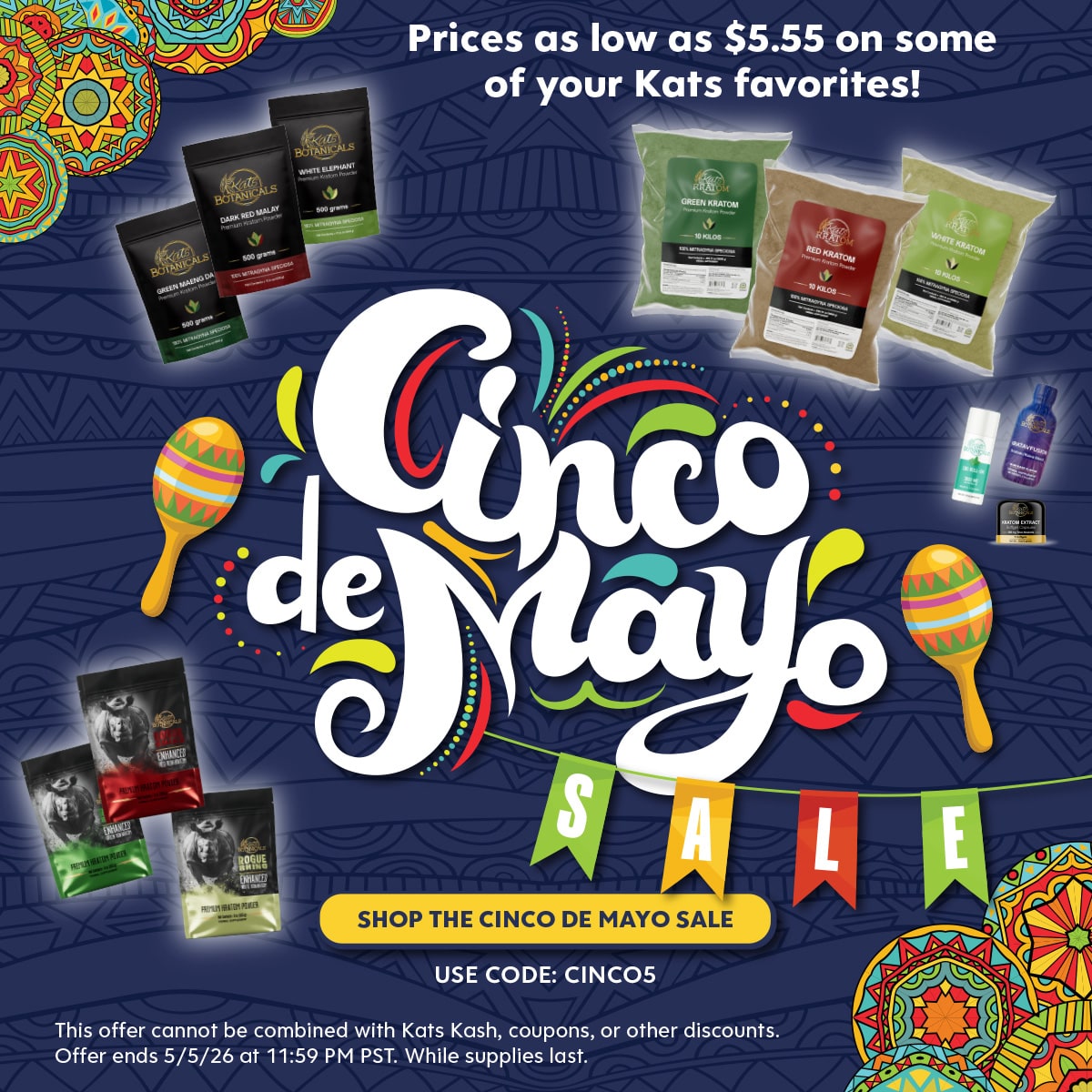 Cinco de Mayo - Massive saving on Kratom - Kats Botanicals
