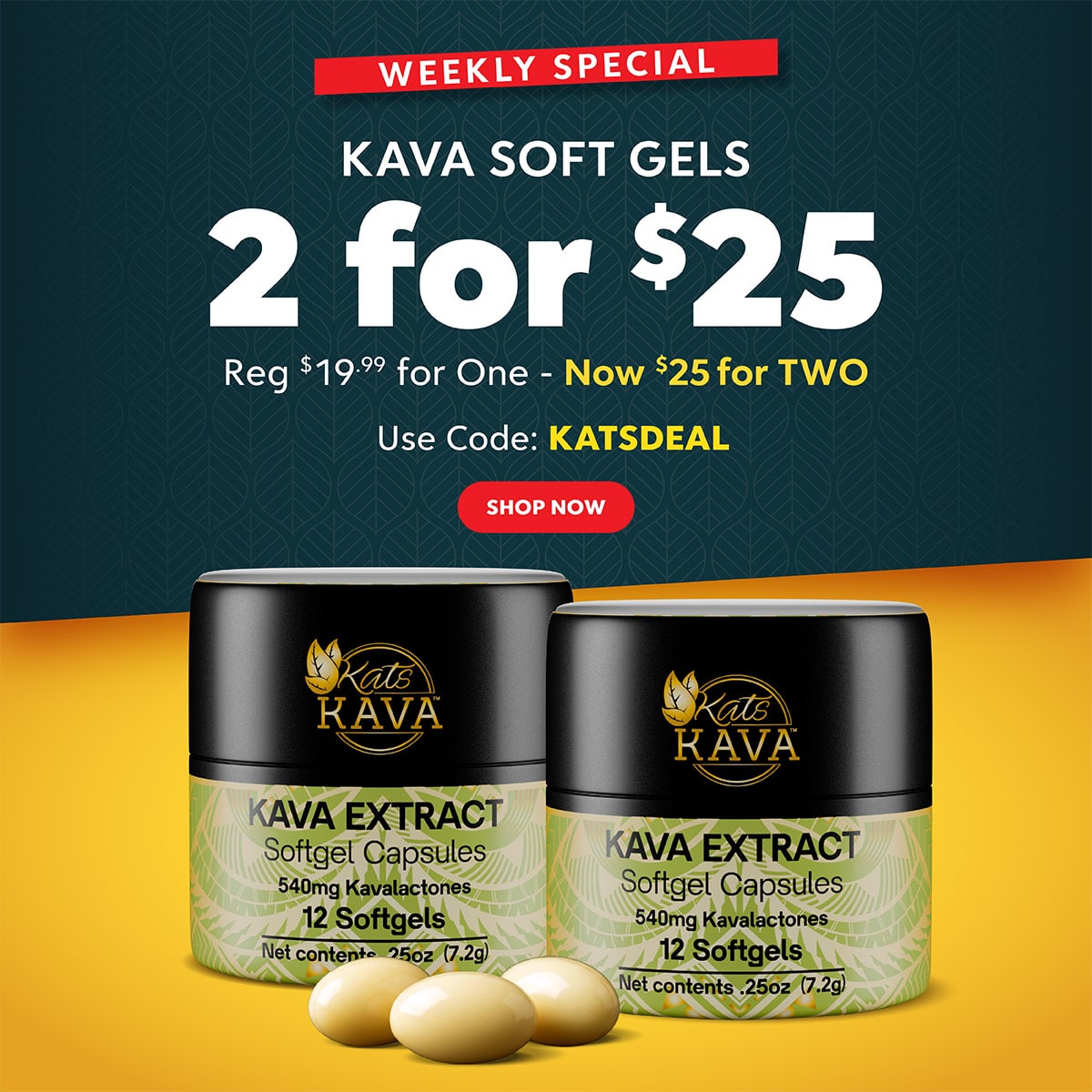 Kava Extract Softgel Capsules - Kats Botanicals