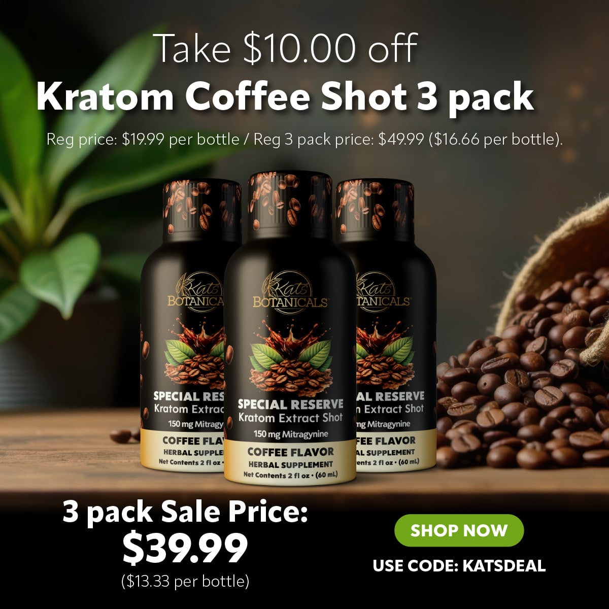 Kratom Coffee Shot Deal - Kats Botanicals