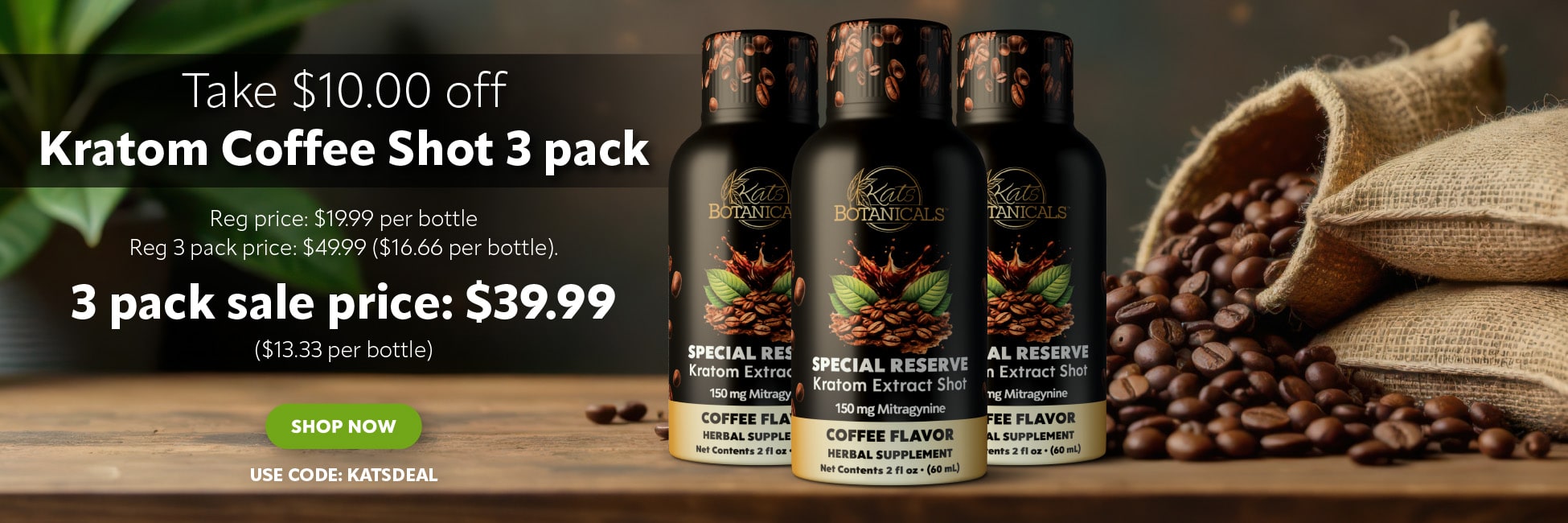 Kratom Coffee Shot Deal - Kats Botanicals