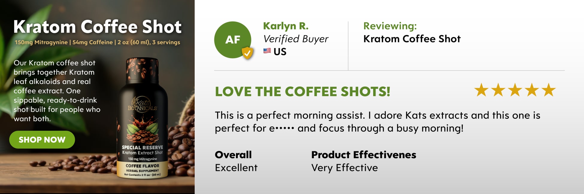 Kratom Coffee Shot - Kats Botanicals