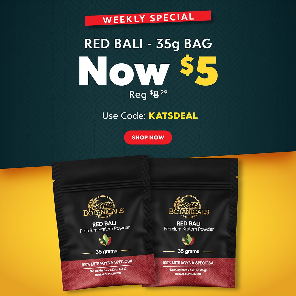 Red Bali Kratom $5 - Kats Botanicals
