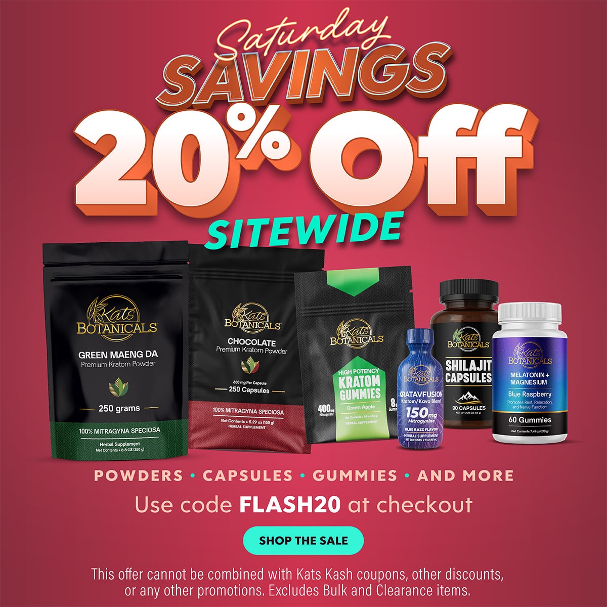 20% off Kats Botanicals - Kratom Sale