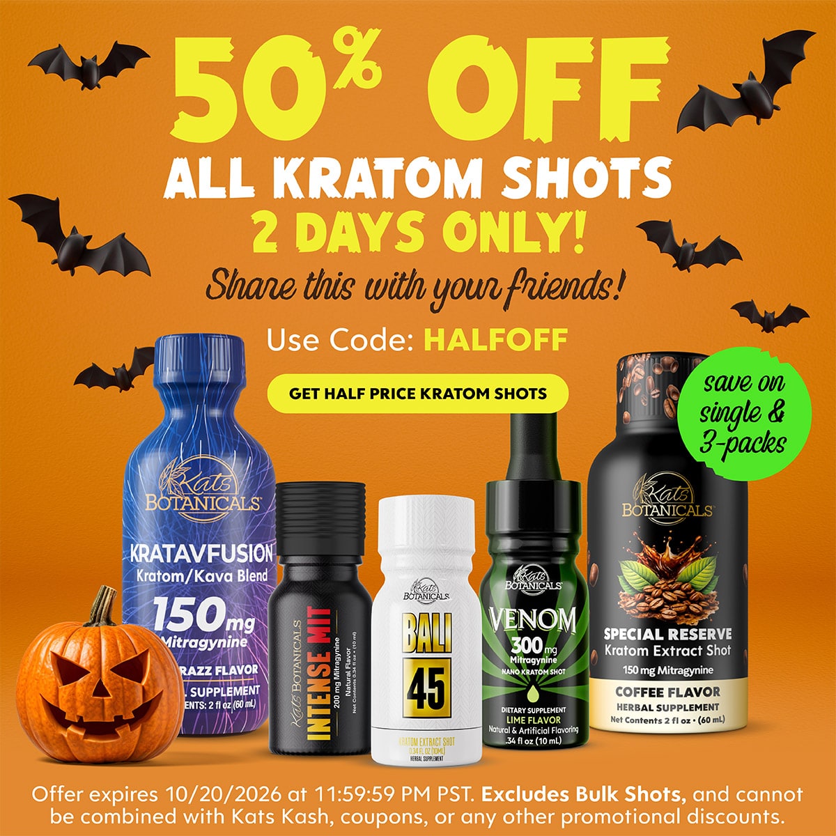 50% Off Kratom Shots - Kats Botanicals