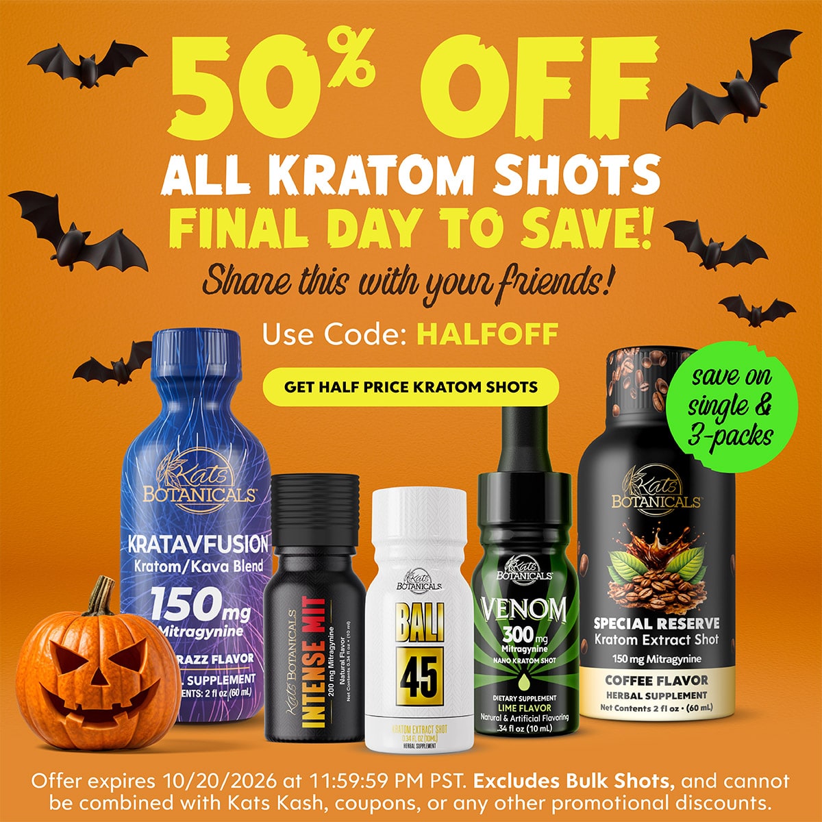 50% Off Kratom Shots - Kats Botanicals