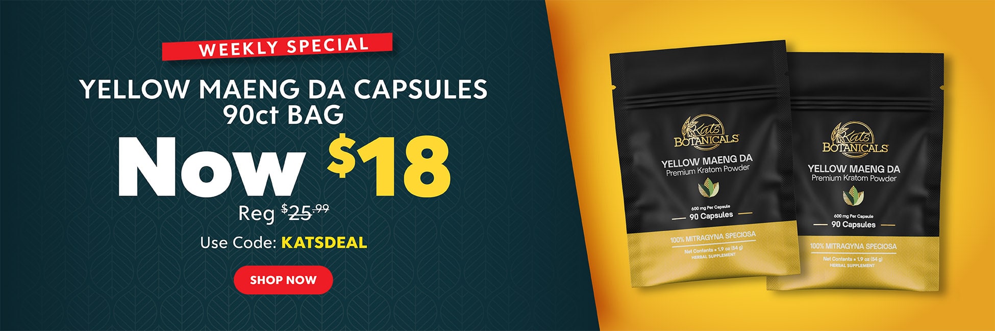 Yellow Maeng Da Capsules Deal - Kats Botanicals