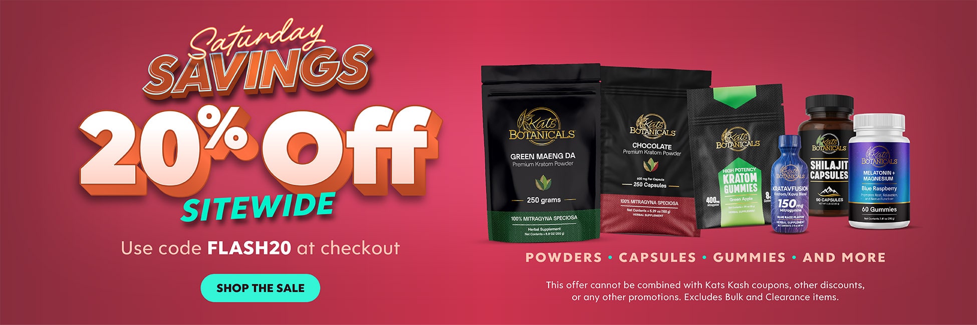 20% off Kats Botanicals - Kratom Sale